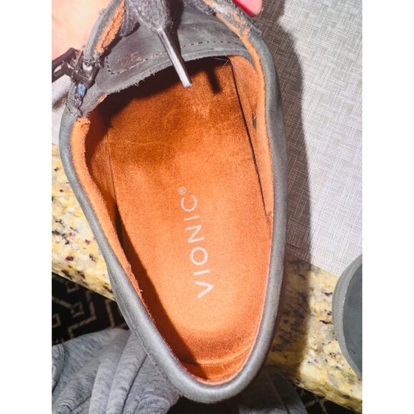 Vionic Abigail Lace-up Arch Support Shoes Black Leather Zip up Comfort Cushion - Picture 7 of 14